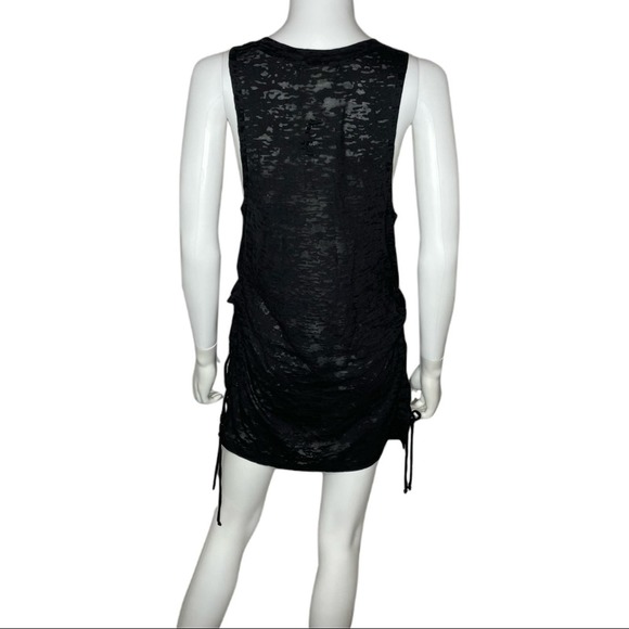 Miken Swim Women's Black Burnout Hawaii Sleeveless Graphic Swimsuit Coverup sz M - Picture 3 of 3